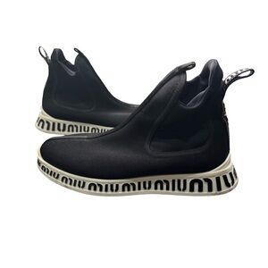 Miu Miu Black and White Prime Knit Slip-On Shoes Size 39 – Made in Italy